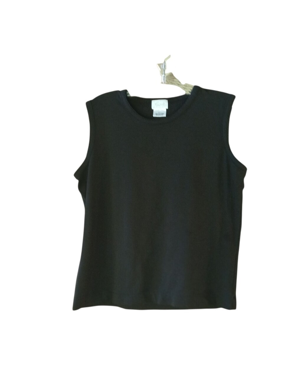 Foxcroft Black Crew Neck Pima Cotton Tank Top Large